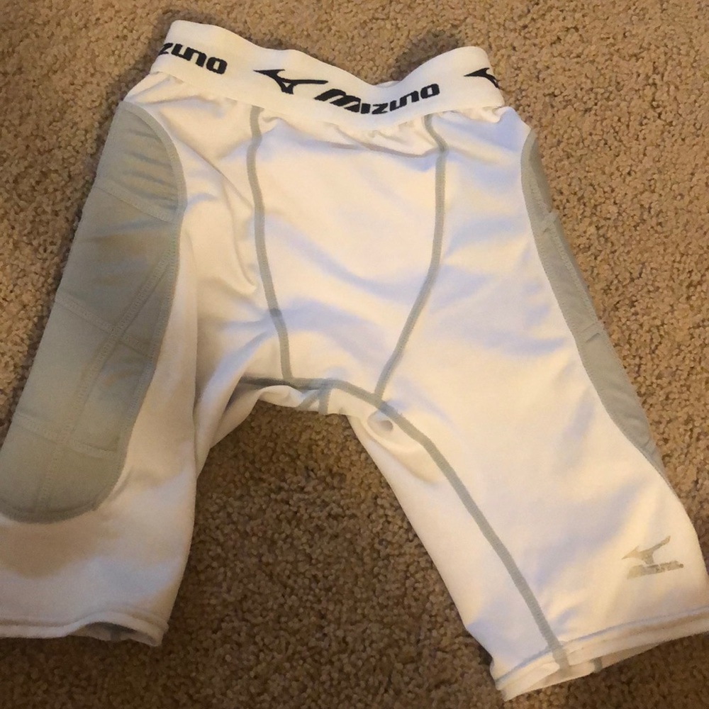 White Mizuno boys sliding shorts